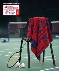 BWF World Championships 100% Cotton Jacquard Bath Towel 1 Pc | 600 GSM |Navy Red