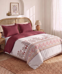 Shilpkalaa Printed King Bedding Set, Madhubani| 144TC, 150 GSM| 4Pc Set