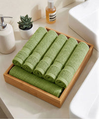 Urban Comfort  6Pc Face Towel Set, Olive| 450 GSM | 100% Cotton