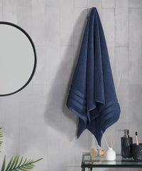 Luxury 1Pc Bath Towel, Navy| 625 GSM| Anti Microbial
