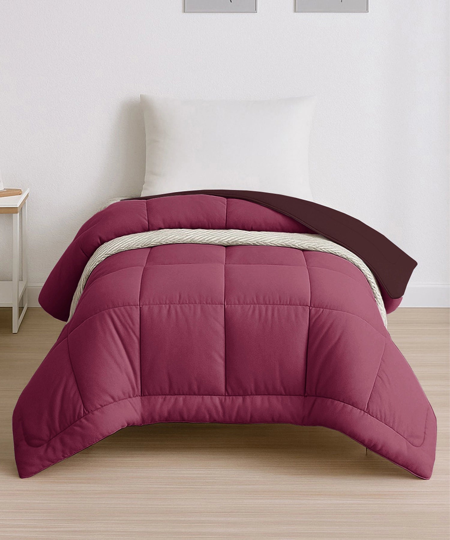 Soft Comfort Solid Single AC Blanket/Comforter, Hot Choclate|200 GSM Micro Polyester|Reversible