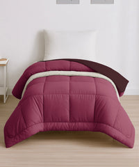 Soft Comfort Solid Single AC Comforter, Hot Choclate|200 GSM Micro Polyester|Reversible