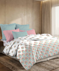 Soft Comfort King Bedsheet Set, Cascade | 200 TC Cotton|2 Pillow Covers