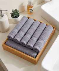 Urban Comfort  6Pc Face Towel Set, Charcoal| 450 GSM | 100% Cotton