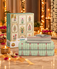 Celebration Printed Double Bedsheet, Resham Green|144 TC|2 Pillow Covers