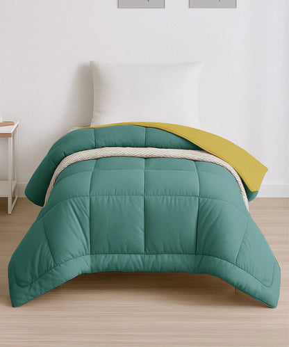 Soft Comfort Solid Single AC Blanket/Comforter, Tipsy Torquoise|200 GSM Micro Polyester|Reversible