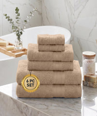 Soft Comfort 6Pc Towel Set, Acron|509 GSM Cotton|Air Rich Technology
