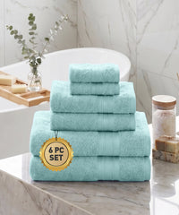 Soft Comfort 6Pc Towel Set, Nile Blue|509 GSM Cotton|Air Rich Technology
