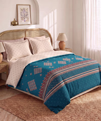 Shilpkalaa Printed King Bedding Set, Ajrakh | 144TC, 150 GSM| 4Pc Set