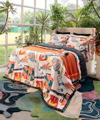 Shivan & Narresh King Bedsheet Set, Surocco |400TC Cotton|4 pillow covers