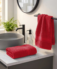 Indulgence 2Pc Hand Towel, Blood Red|600 GSM Cotton