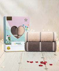 His & Her 2 PC Bath Towel Set, Jim & Jam|500 GSM Cotton