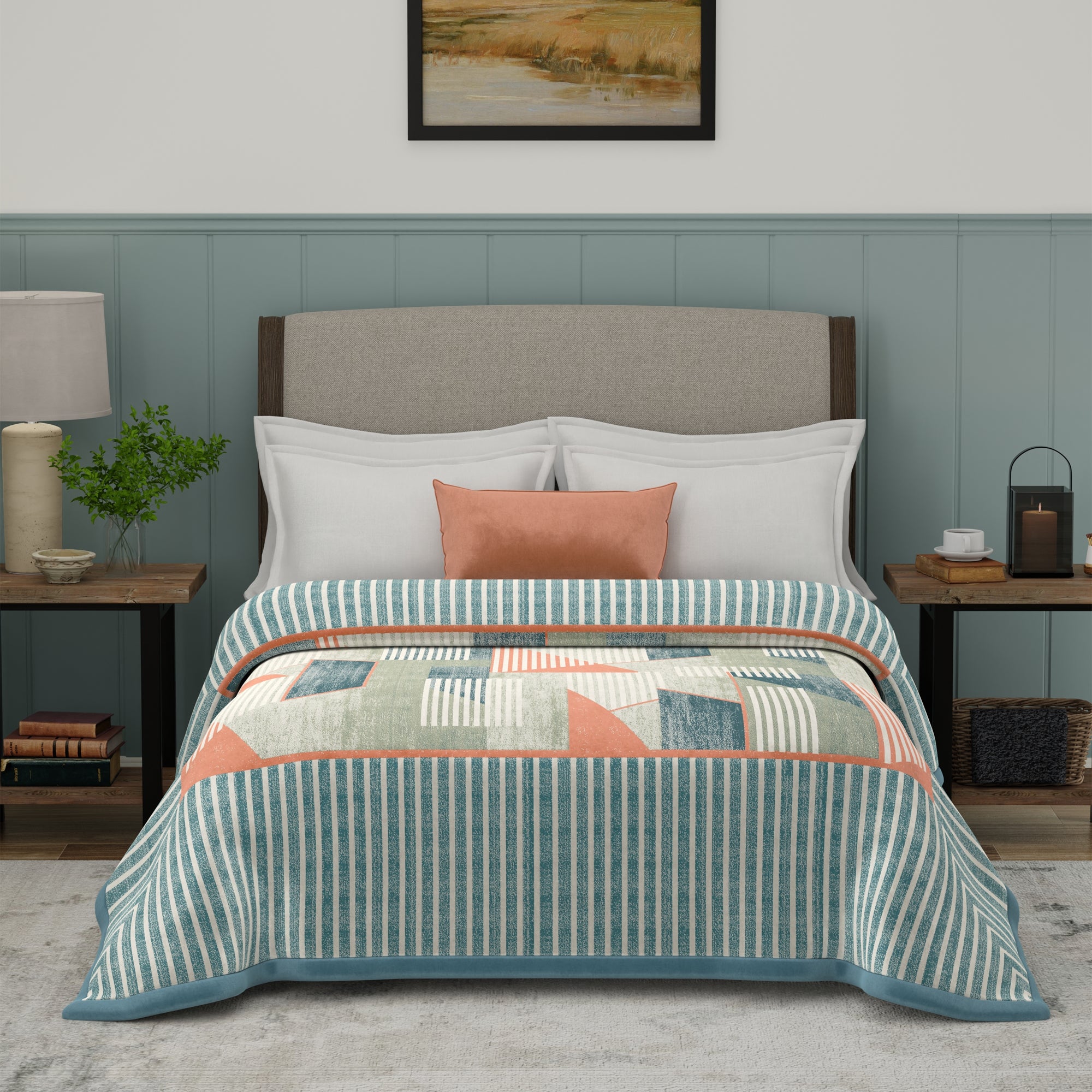 Classic Snug Stories Double Blanket,  Cooper| 5 KG Polyester