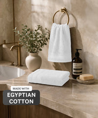 Luxe Home Egyptian Cotton 2 Pc Hand Towel Set,White| 700 GSM | 100% Egyptian Cotton
