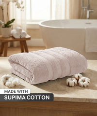 Luxe Home Supima Cotton Bath Towel, Dark Sand| 600 GSM | 100% Supima Cotton