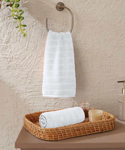 Quick Dry 2 Pc Hand Towel, White|400 GSM Cotton