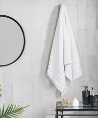 Luxury 1Pc Bath Towel, White| 625 GSM| Anti Microbial