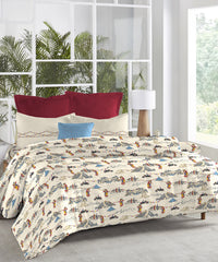 Atulaya Bharat King Bedsheet Set, Leh Rang Rah|144 TC Cotton|2 Pillow Covers
