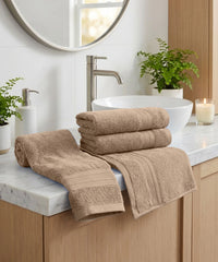 Soft Comfort 4Pc Hand Towel Set, Acron Brown|509 GSM Cotton|Air Rich Technology