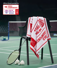 BWF World Championships 100% Cotton Jacquard Bath Towel 1 Pc | 600 GSM | White Red