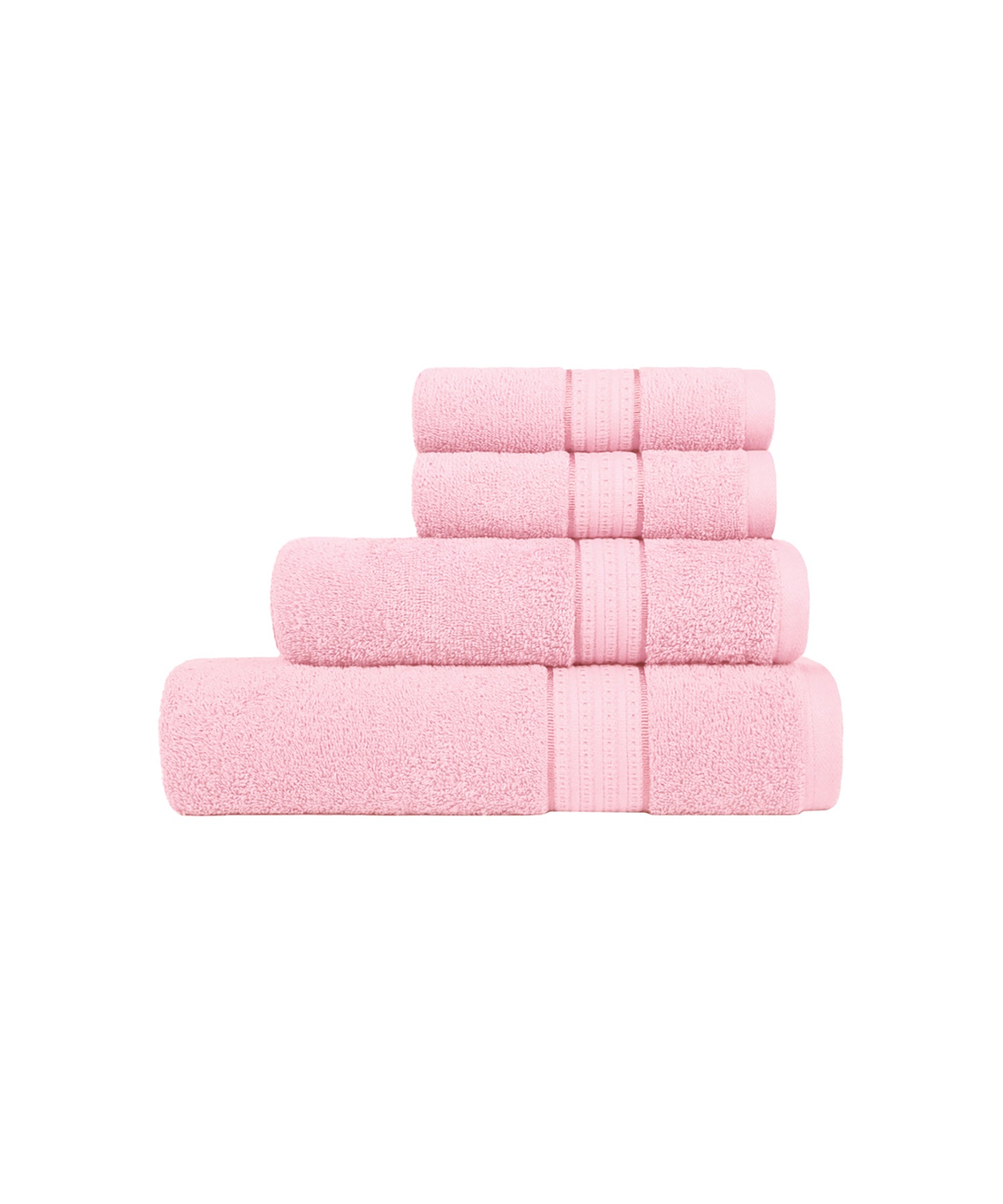 Celebration Powder Pink 4Pc Set Towel Gift Set, 450 Gsm, 100% Cotton, Solid