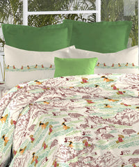 Atulaya Bharat King Bedsheet Set, Tea Heaven|144 TC Cotton|2 Pillow Covers