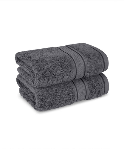 Indulgence 2Pc Hand Towel, Anchor Grey|600 GSM Cotton