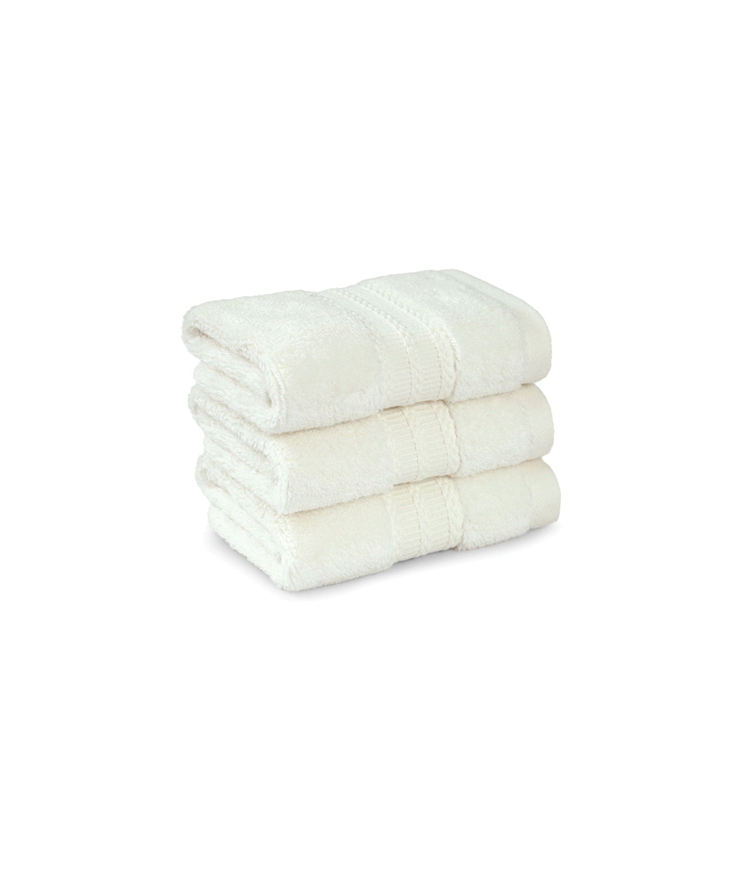 Nectarsoft 3 Pc Face Towel,625 Gsm , High End Luxury,Antimicrobial,Premium Cotton, Cashmere Ivory