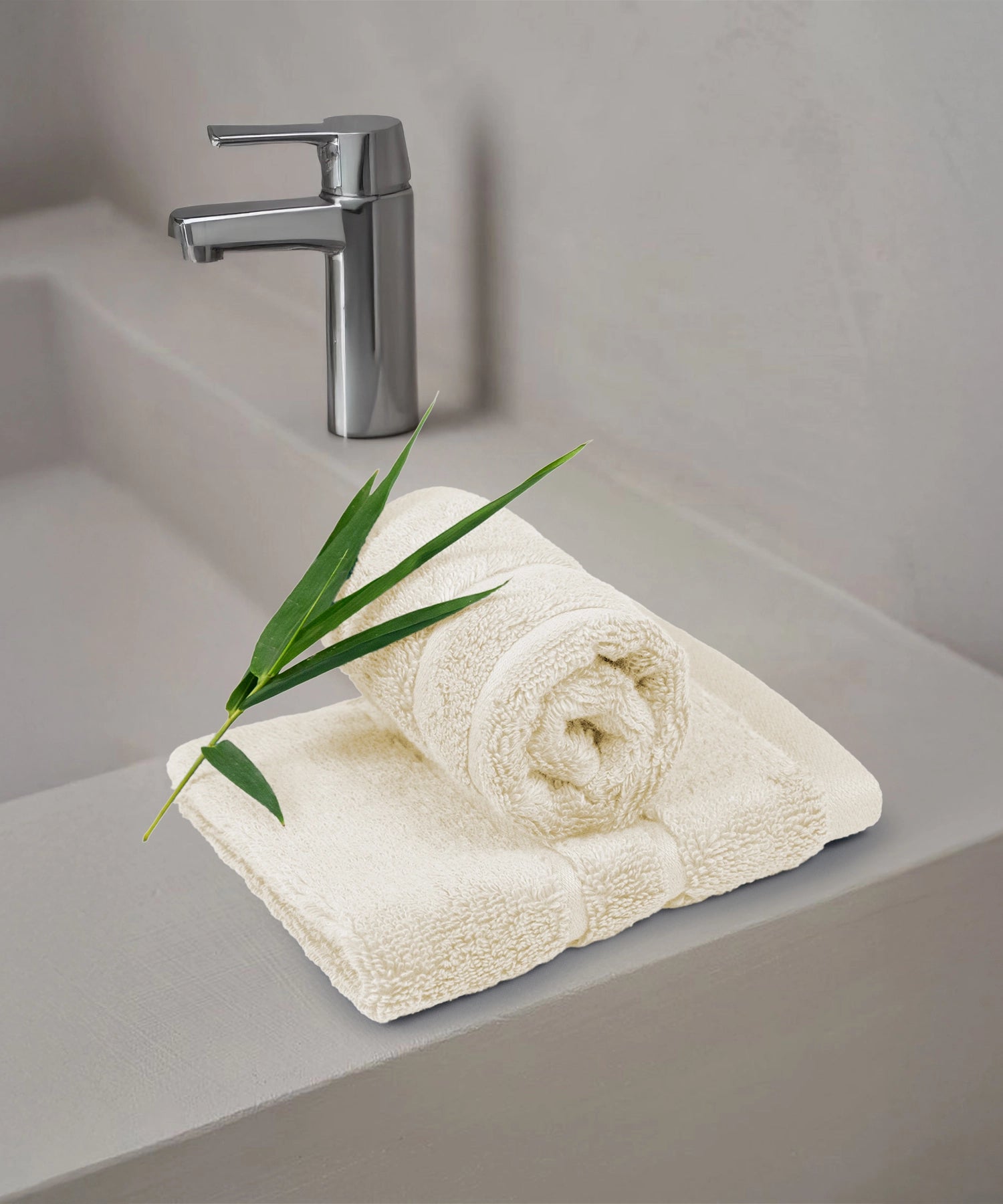 Luxe Home 2Pc Face Towel, Lamb's Wool| 600 GSM Cotton Bamboo