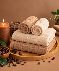 Aroma 4 Pc Towel Set, Coffee | 500 GSM Cotton