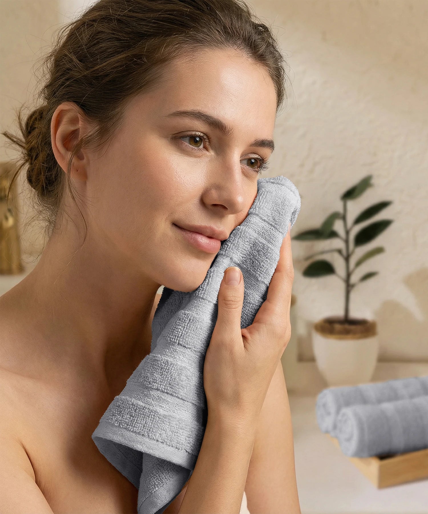 Quick Dry 3 Pc Face Towel, Charcoal Grey|400 GSM Cotton