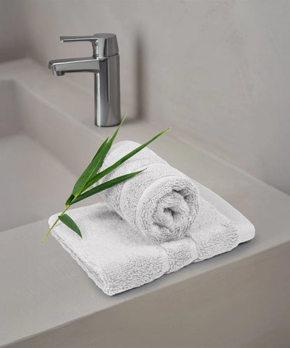 Luxe Home 2Pc Face Towel, Silver| 600 GSM Cotton Bamboo