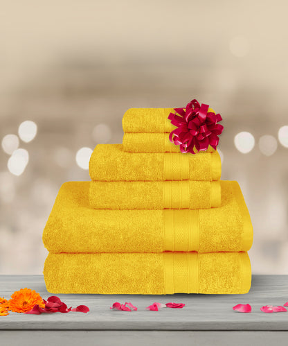 Soft Comfort, 6Pc Set,Air Rich Technology , 509 GSM,Mustard Yellow