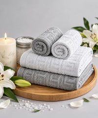 Aroma 4 Pc Towel Set, Lily | 500 GSM Cotton