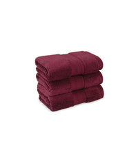 Luxury 3 Pc Face Towel Set, Berry Wine|625 GSM Premium Cotton| Antimicrobial
