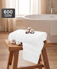 Luxehome Supima Cotton Bath Towel, White| 600 GSM | 100% Supima Cotton