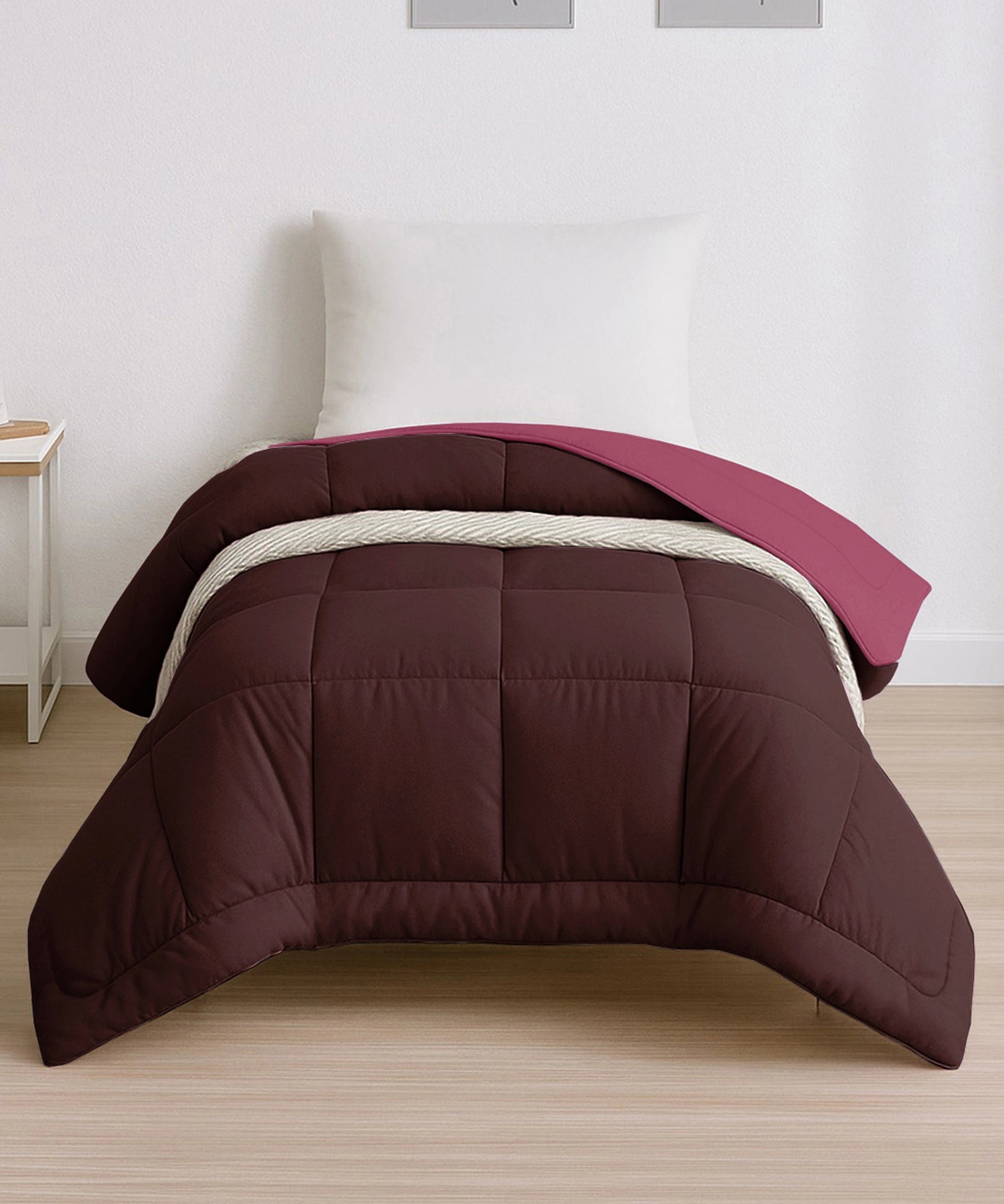 Soft Comfort Solid Single AC Blanket/Comforter, Hot Choclate|200 GSM Micro Polyester|Reversible
