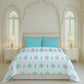 Home Essential Royal Bloom Queen Bedsheet Set, Raya Blue| 144TC Cotton| 2 Pillow Covers
