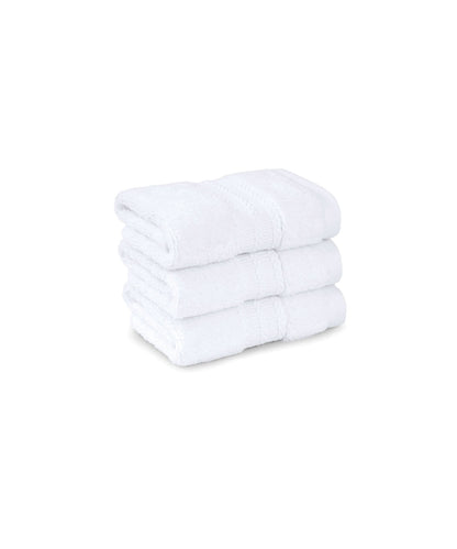 Nectarsoft 3 Pc Face Towel,625 Gsm , High End Luxury,Antimicrobial,Premium Cotton, Delica White