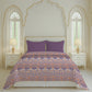 Home Essential Royal Bloom Queen Bedsheet Set, Rosario Purple| 144TC Cotton| 2 Pillow Covers