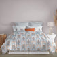 Celebration Queen Bedsheet Set, Mehira Grey | 144 TC Cotton| 2 Pillow Covers