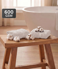 Luxe Home Supima Cotton 2 Pc Hand Towel Set, Dark Sand| 600 GSM | 100% Supima Cotton