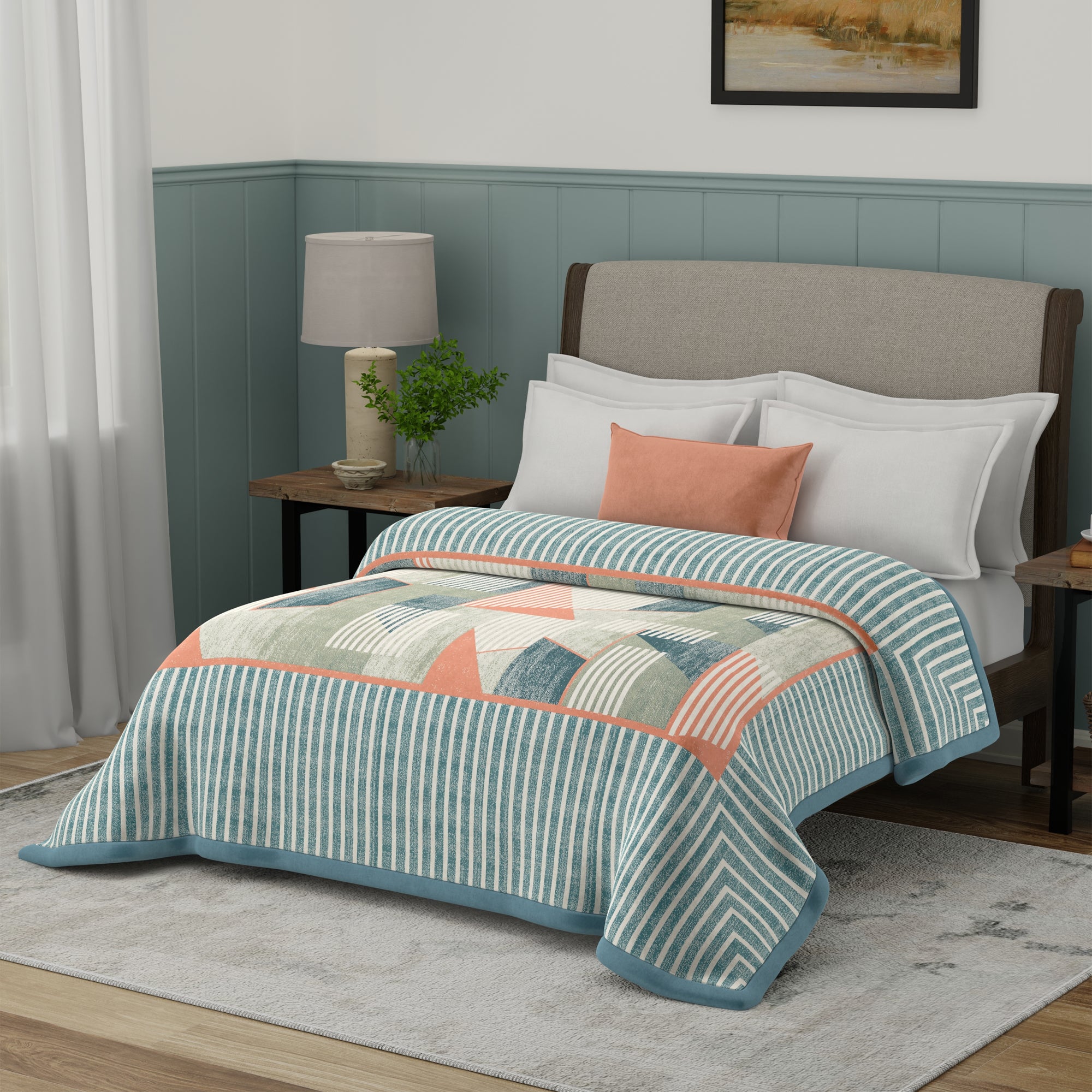 Classic Snug Stories Double Blanket,  Cooper| 5 KG Polyester