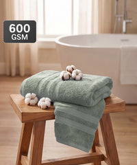 Luxe Home Supima Cotton Bath Towel, Priarie Sage| 600 GSM | 100% Supima Cotton