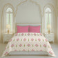Home Essential Royal Bloom Queen Bedsheet Set, Raya Pink| 144TC Cotton| 2 Pillow Covers