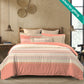 Sanskriti Ikkat Peach Bedding Set, 144 TC, Ornamental, Orange