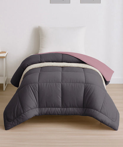 Comfort Living Solid Single AC Blanket/Comforter, Candy Sky|120 GSM Polyester|Reversible