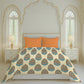 Home Essential Royal Bloom Queen Bedsheet Set, Dhalia Orange| 144TC Cotton| 2 Pillow Covers