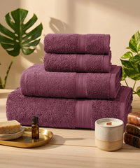 Celebration Towels 4Pc Set, Rouge|450GSM, 100% Cotton