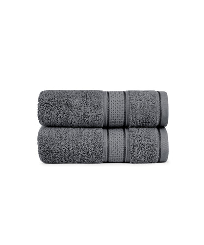 Indulgence 2Pc Hand Towel, Anchor Grey|600 GSM Cotton